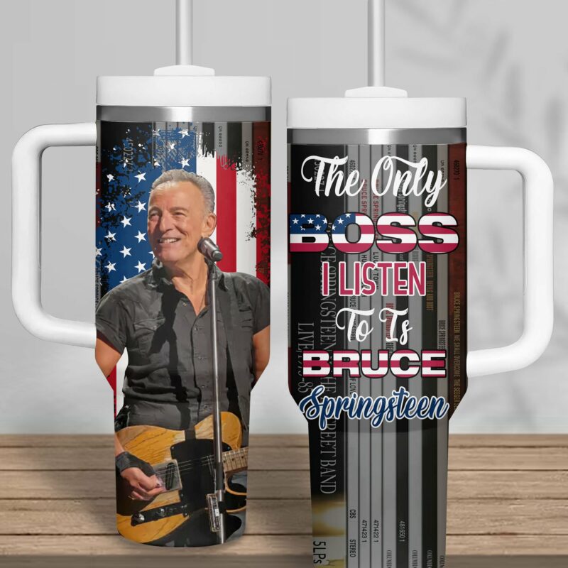 Bruce Springsteen Music Custom Stanley Quencher 40oz Stainless Steel Tumbler With Handle - Threewoofs - Image 2