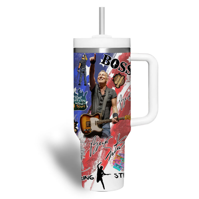 Bruce Springsteen Music Custom Stanley Quencher 40oz Stainless Steel Tumbler With Handle - Threewoofs - Image 3
