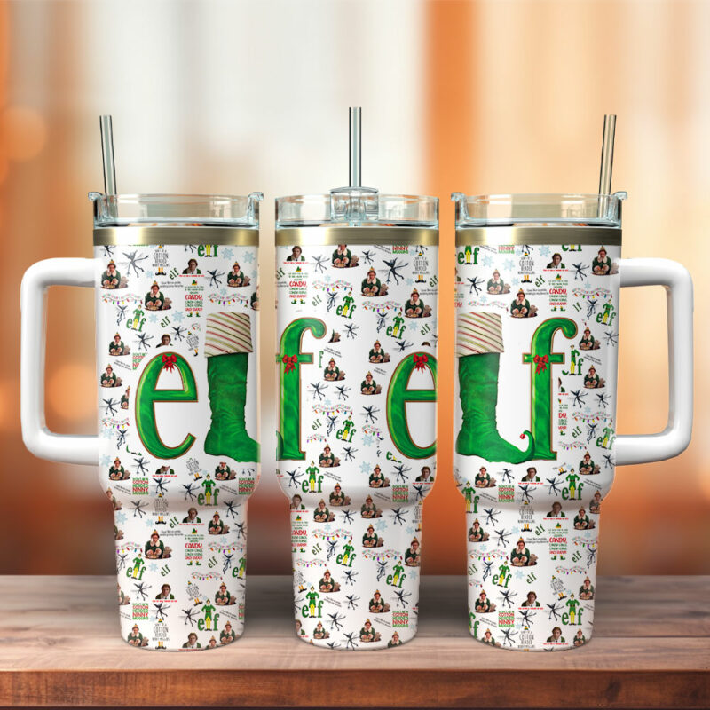 Buddy Elf Movies Custom Stanley Quencher 40oz Stainless Steel Tumbler With Handle - Threewoofs
