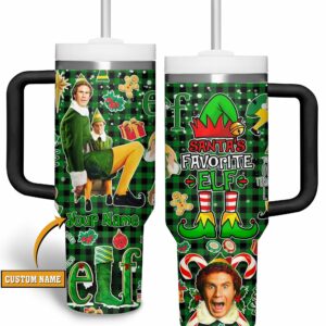Buddy Elf Movies Custom Stanley Quencher 40oz Stainless Steel Tumbler With Handle - Threewoofs