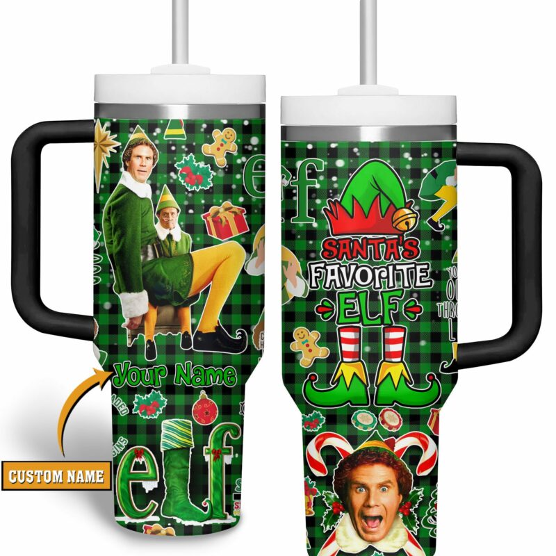 Buddy Elf Movies Custom Stanley Quencher 40oz Stainless Steel Tumbler With Handle - Threewoofs