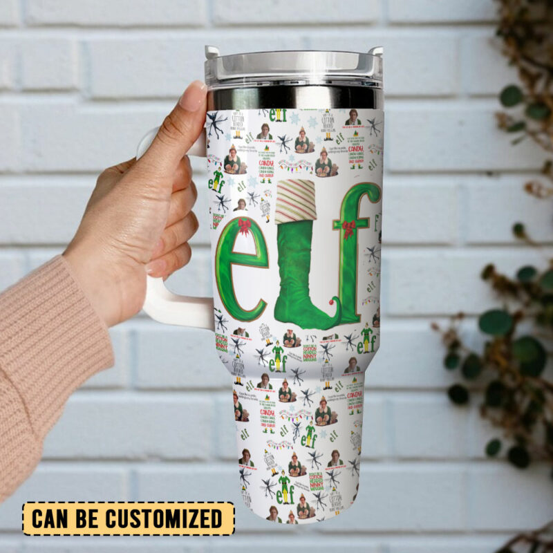 Buddy Elf Movies Custom Stanley Quencher 40oz Stainless Steel Tumbler With Handle - Threewoofs - Image 3