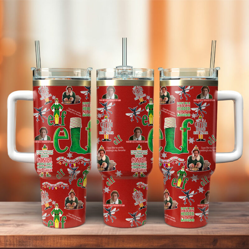 Buddy Elf Movies Custom Stanley Quencher 40oz Stainless Steel Tumbler With Handle - Threewoofs