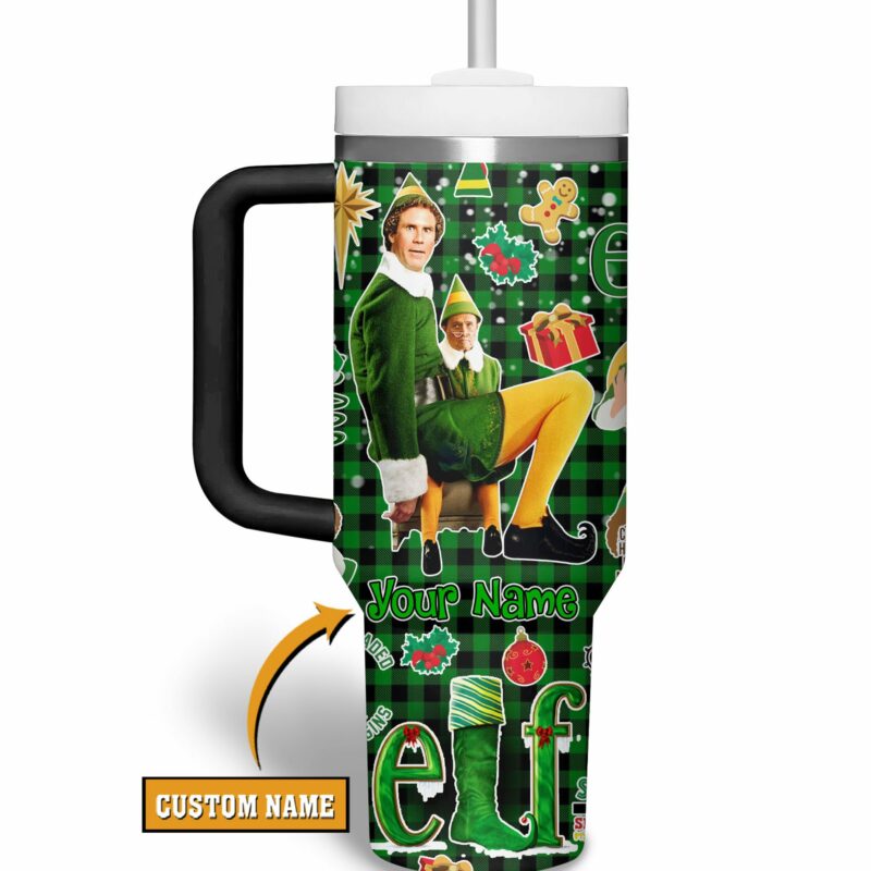 Buddy Elf Movies Custom Stanley Quencher 40oz Stainless Steel Tumbler With Handle - Threewoofs - Image 2