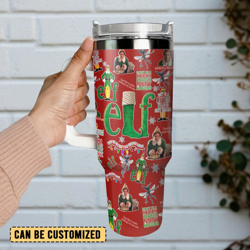 Buddy Elf Movies Custom Stanley Quencher 40oz Stainless Steel Tumbler With Handle - Threewoofs - Image 3
