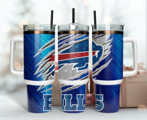 Buffalo Bills NFL Custom Stanley Quencher 40oz Stainless Steel Tumbler With Handle - Threewoofs