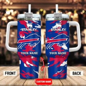 Buffalo Bills NFL Custom Stanley Quencher 40oz Stainless Steel Tumbler With Handle - Threewoofs