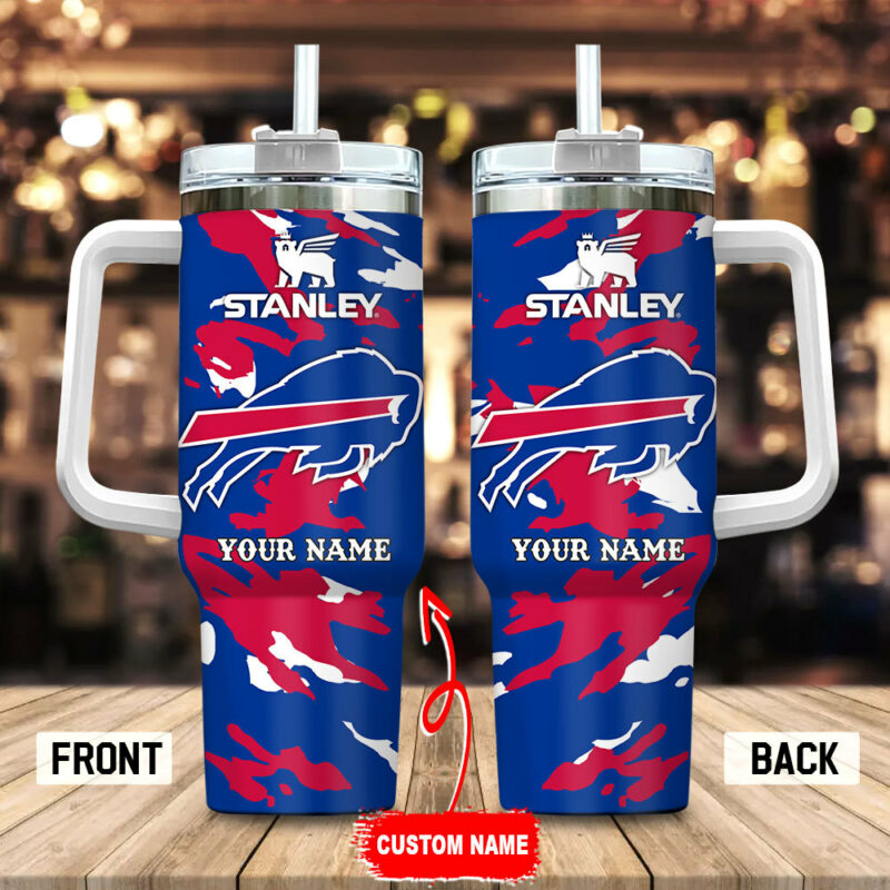 Buffalo Bills NFL Custom Stanley Quencher 40oz Stainless Steel Tumbler With Handle - Threewoofs