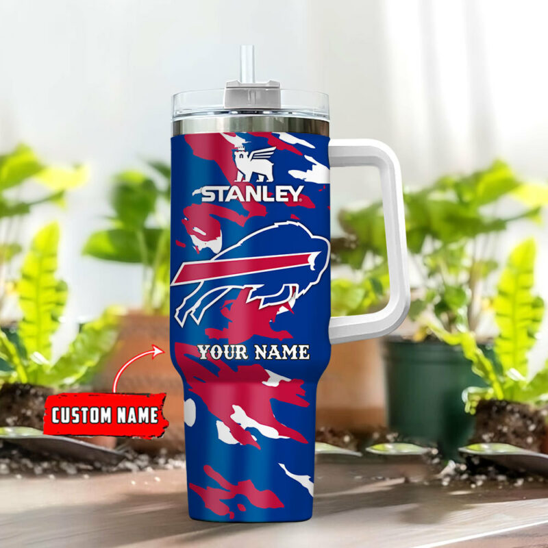 Buffalo Bills NFL Custom Stanley Quencher 40oz Stainless Steel Tumbler With Handle - Threewoofs - Image 2