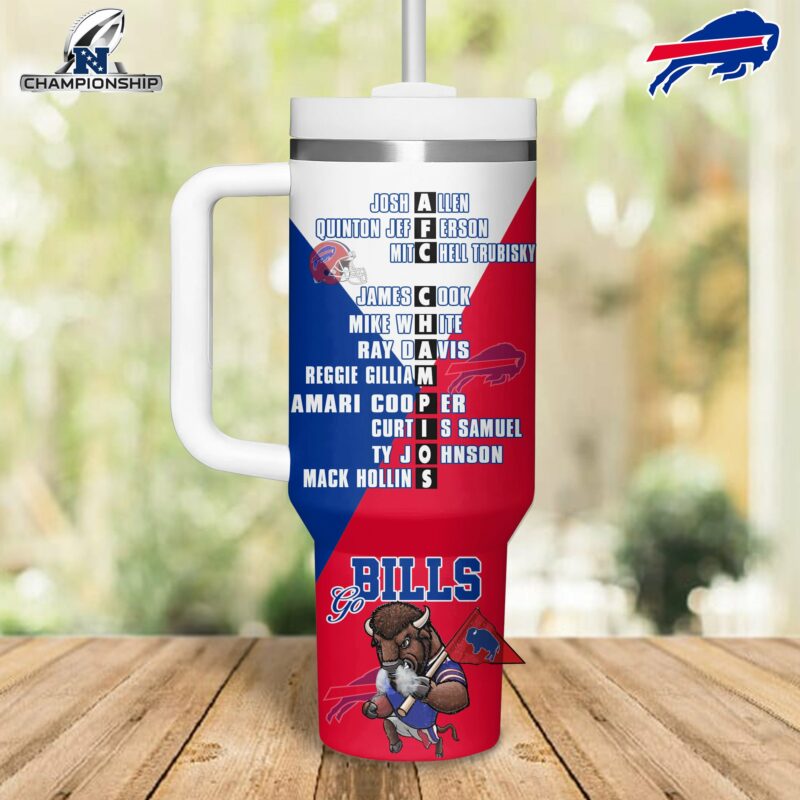 Buffalo Bills NFL Sports Custom Stanley Quencher 40oz Stainless Steel Tumbler With Handle - Threewoofs - Image 3
