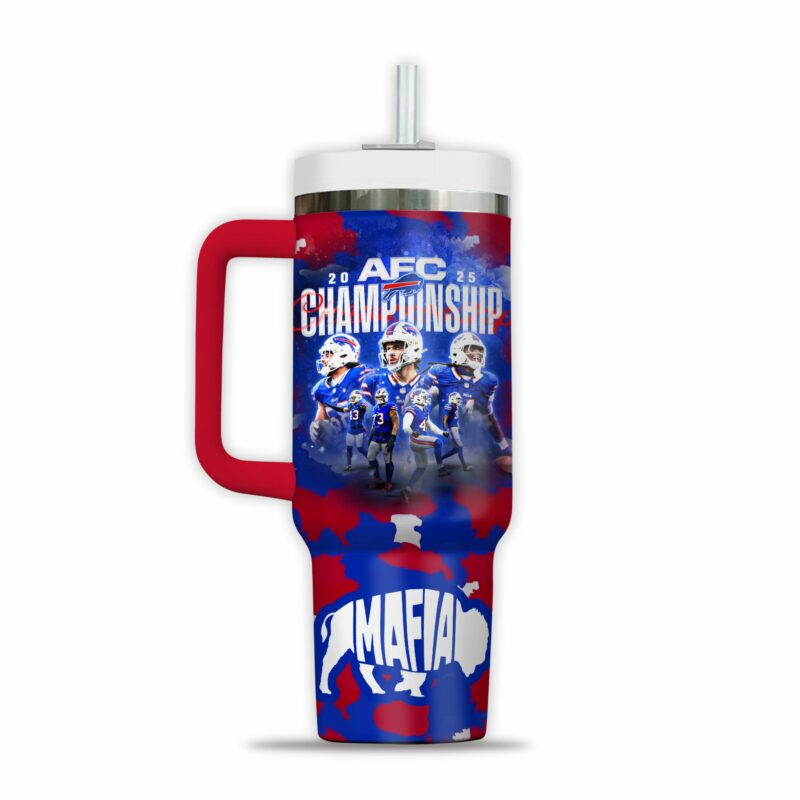 Buffalo Bills NFL Sports Custom Stanley Quencher 40oz Stainless Steel Tumbler With Handle - Threewoofs - Image 2