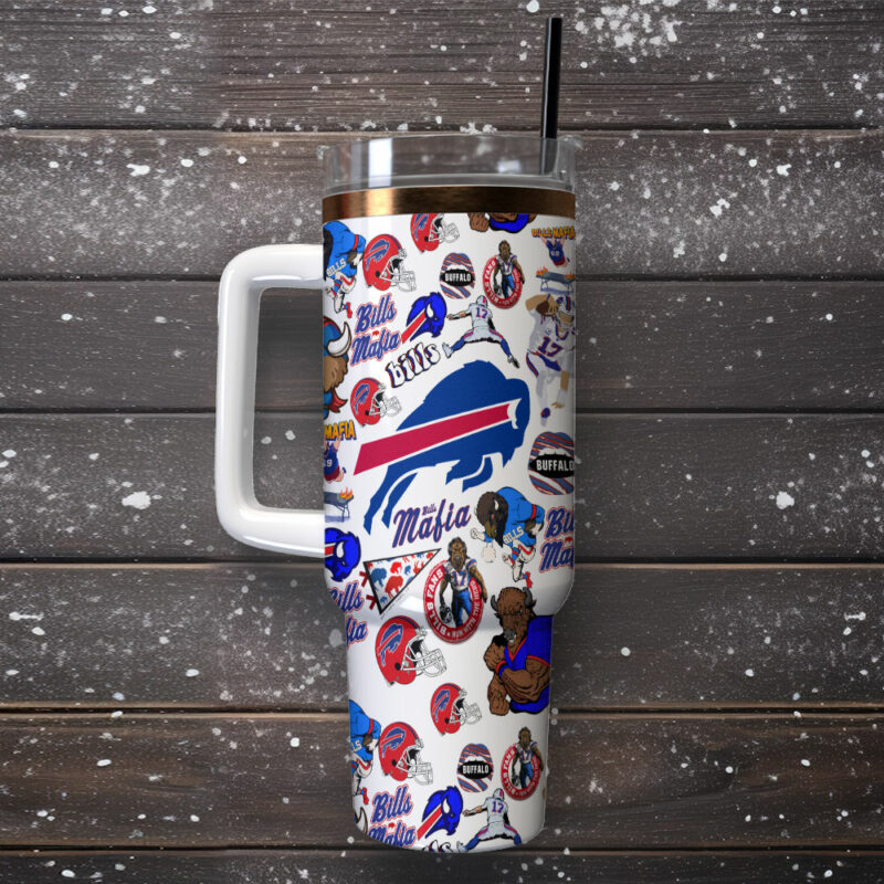 Buffalo Bills NFL Sports Custom Stanley Quencher 40oz Stainless Steel Tumbler With Handle - Threewoofs - Image 2