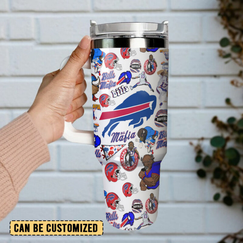 Buffalo Bills NFL Sports Custom Stanley Quencher 40oz Stainless Steel Tumbler With Handle - Threewoofs - Image 3