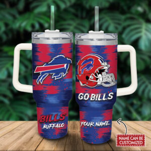 Buffalo Bills NFL Sports Custom Stanley Quencher 40oz Stainless Steel Tumbler - Threewoofs