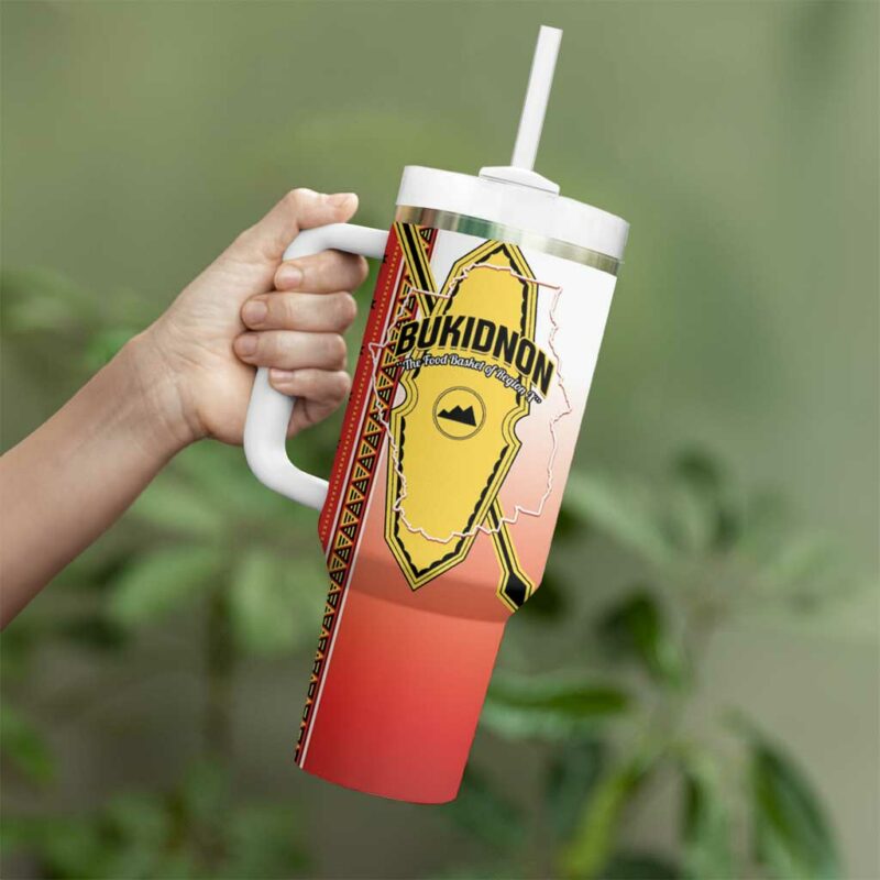 Bukidnon Philippines Custom Stanley Quencher 40oz Stainless Steel Tumbler With Handle - Threewoofs - Image 3