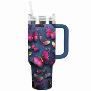 Butterfly Garden Custom Stanley Quencher 40oz Stainless Steel Tumbler With Handle - Threewoofs