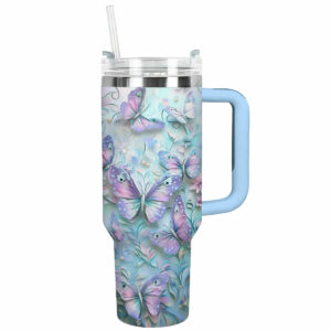 Butterfly Garden Custom Stanley Quencher 40oz Stainless Steel Tumbler With Handle - Threewoofs
