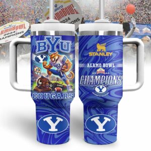 BYU Cougars NCAA Sports Custom Stanley Quencher 40oz Stainless Steel Tumbler With Handle - Threewoofs