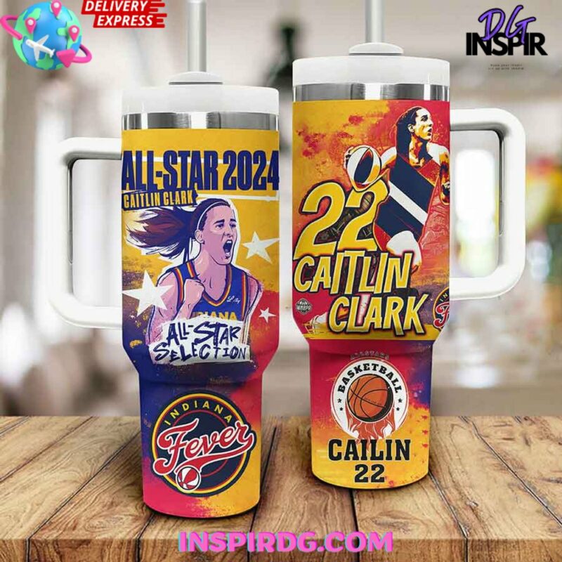 Caitlin Clark All-Star 2024 NCAA Custom Stanley Quencher 40oz Stainless Steel Tumbler - Threewoofs - Image 2