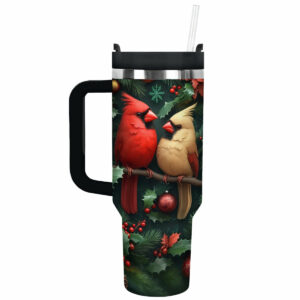 Cardinal Love Custom Stanley Quencher 40oz Stainless Steel Tumbler With Handle - Threewoofs
