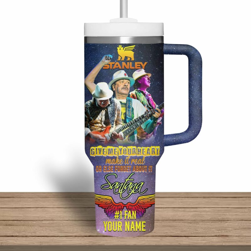 Carlos Santana Music Custom Stanley Quencher 40oz Stainless Steel Tumbler With Handle - Threewoofs - Image 3