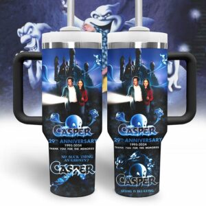 Casper Cartoon Custom Stanley Quencher 40oz Stainless Steel Tumbler With Handle - Threewoofs