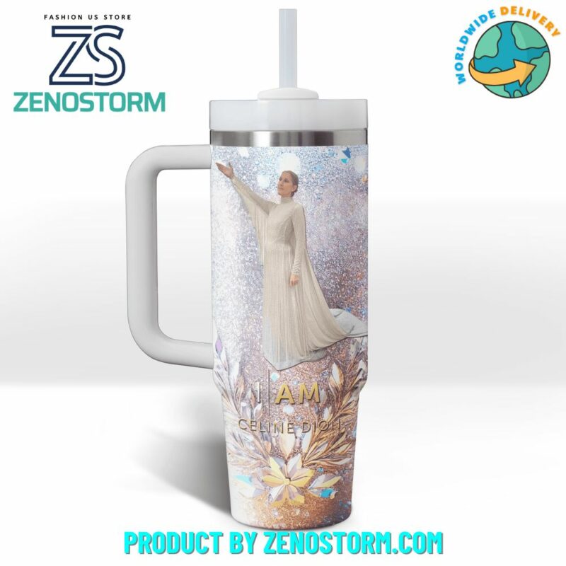 Celine Dion Music Custom Stanley Quencher 40oz Stainless Steel Tumbler With Handle - Threewoofs - Image 3