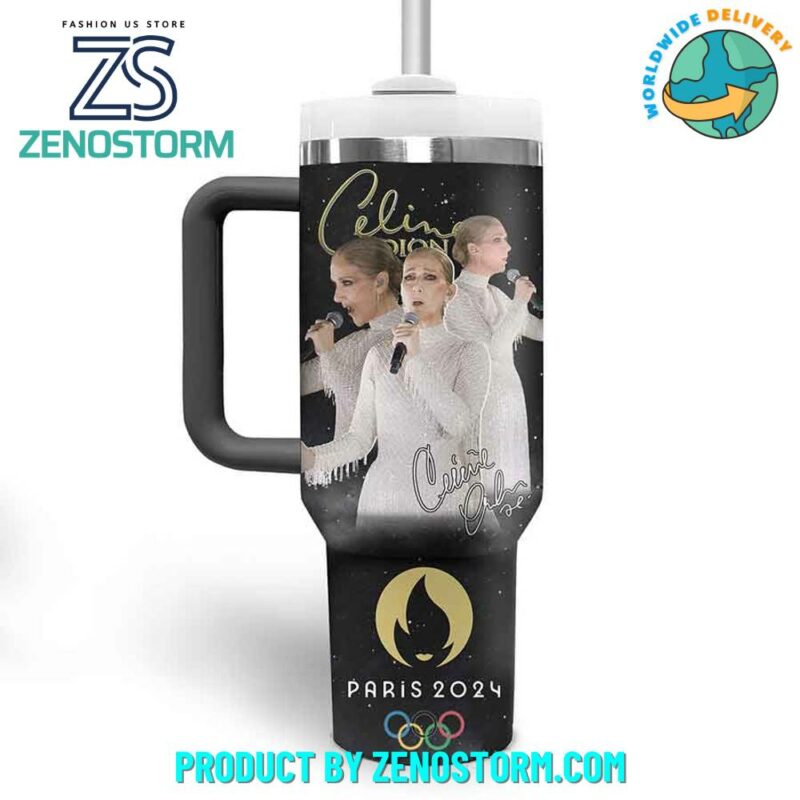 Celine Dion Music Custom Stanley Quencher 40oz Stainless Steel Tumbler With Handle - Threewoofs - Image 3