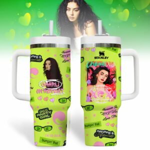 Charli XCX Music Custom Stanley Quencher 40oz Stainless Steel Tumbler With Handle - Threewoofs