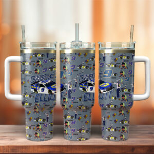 Chase Elliott Racing Sports Custom Stanley Quencher 40oz Stainless Steel Tumbler With Handle - Threewoofs