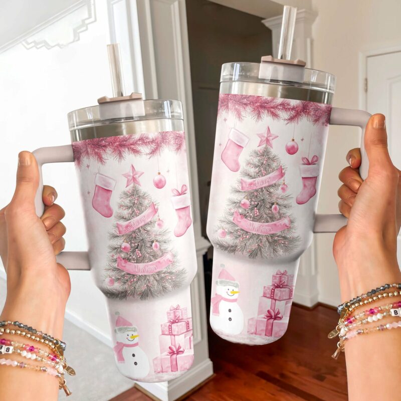 Cheer Christmas Custom Stanley Quencher 40oz Stainless Steel Tumbler With Handle - Threewoofs - Image 3