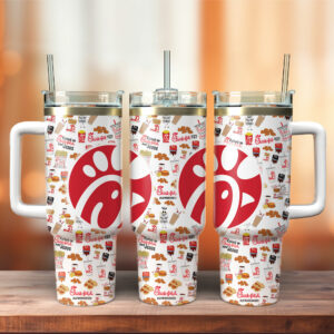 Chick-fil-A Food Custom Stanley Quencher 40oz Stainless Steel Tumbler With Handle - Threewoofs