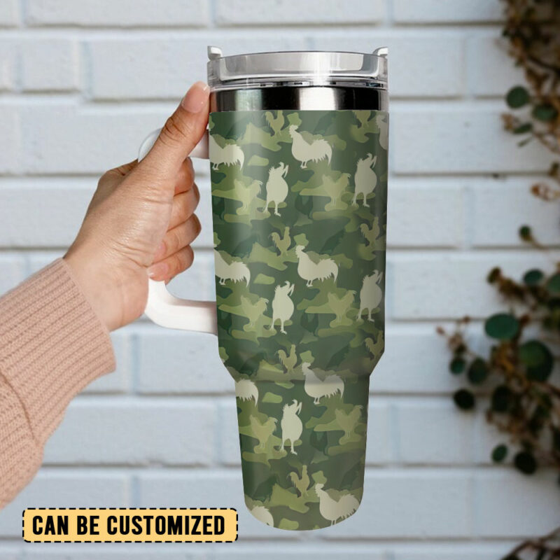 Chicken Camo Custom Stanley Quencher 40oz Stainless Steel Tumbler With Handle - Threewoofs - Image 3