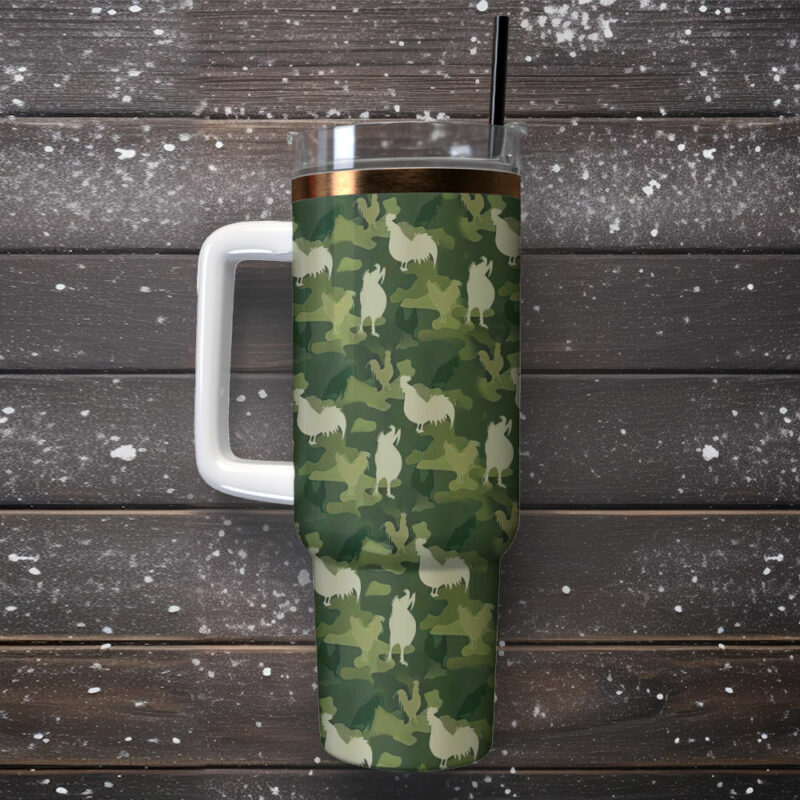 Chicken Camo Custom Stanley Quencher 40oz Stainless Steel Tumbler With Handle - Threewoofs - Image 2
