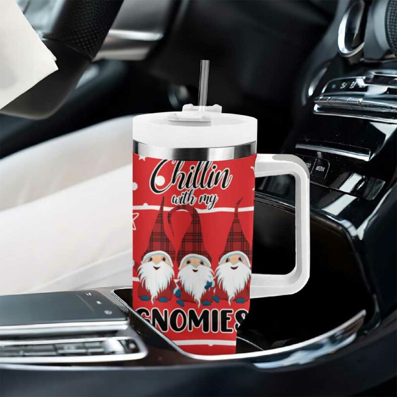 Chillin With My Gnomies Merry Christmas Custom Stanley Quencher 40oz Stainless Steel Tumbler With Handle - Threewoofs - Image 8
