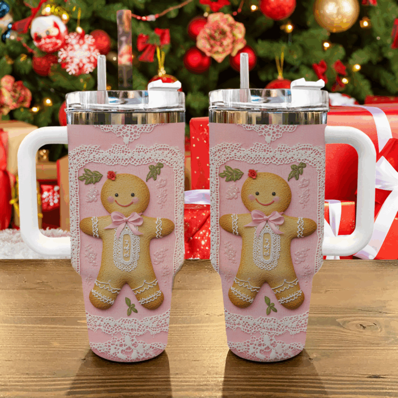 Chrismas Coquette Christmas Custom Stanley Quencher 40oz Stainless Steel Tumbler With Handle - Threewoofs - Image 3