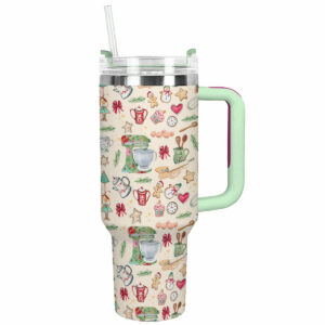 Christmas Baking Custom Stanley Quencher 40oz Stainless Steel Tumbler With Handle - Threewoofs