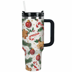 Christmas Candy Gorgeous Custom Stanley Quencher 40oz Stainless Steel Tumbler With Handle - Threewoofs