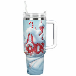 Christmas Candy House Custom Stanley Quencher 40oz Stainless Steel Tumbler With Handle - Threewoofs