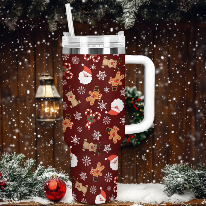 Christmas Cheer Custom Stanley Quencher 40oz Stainless Steel Tumbler With Handle - Threewoofs - Image 2