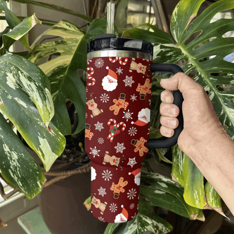 Christmas Cheer Custom Stanley Quencher 40oz Stainless Steel Tumbler With Handle - Threewoofs - Image 3
