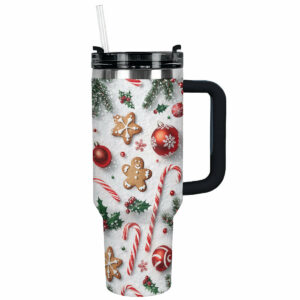 Christmas Cookie Delight Custom Stanley Quencher 40oz Stainless Steel Tumbler With Handle - Threewoofs