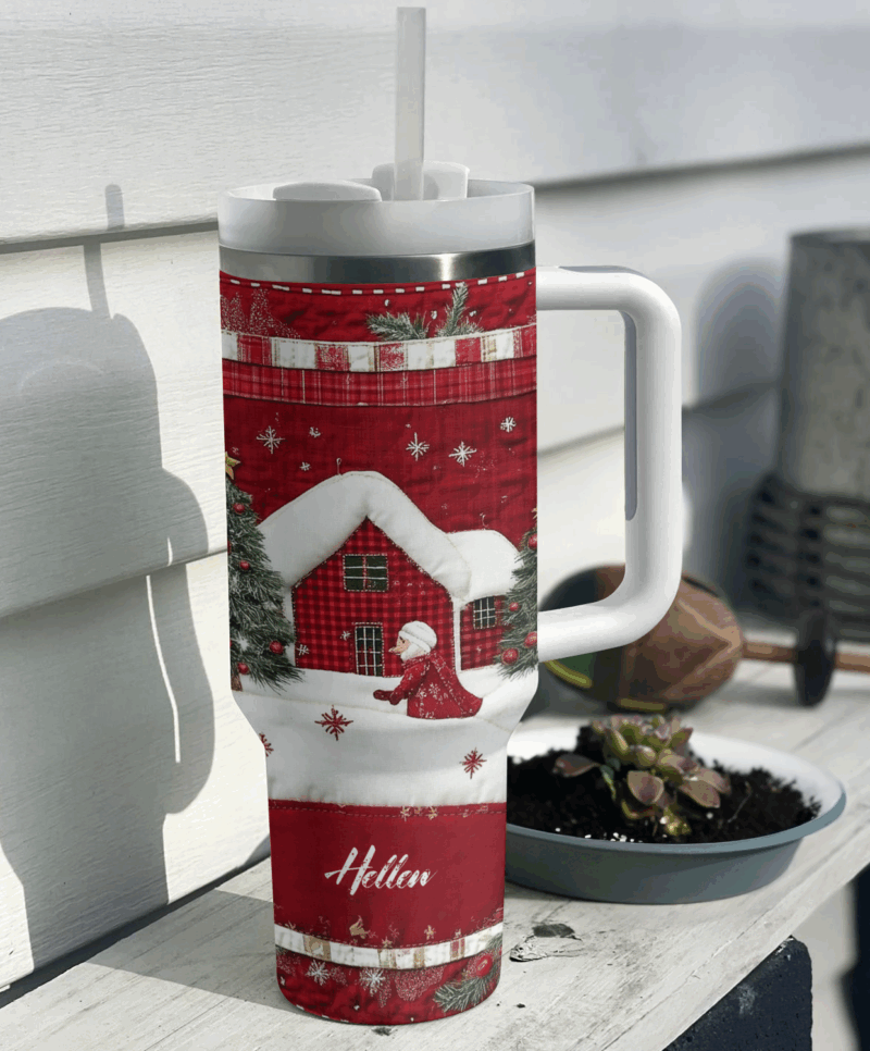 Christmas Custom Stanley Quencher 40oz Stainless Steel Tumbler With Handle - Threewoofs - Image 3