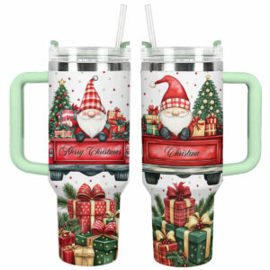 Christmas Gnome Custom Stanley Quencher 40oz Stainless Steel Tumbler With Handle - Threewoofs