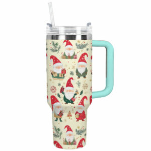 Christmas Gnome Custom Stanley Quencher 40oz Stainless Steel Tumbler With Handle - Threewoofs