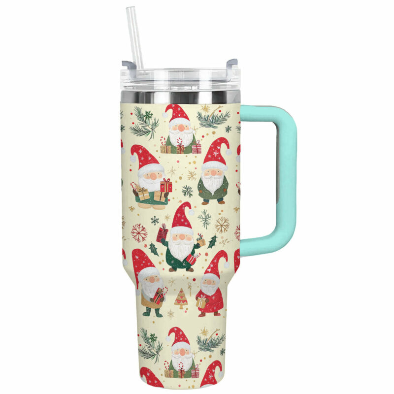 Christmas Gnome Custom Stanley Quencher 40oz Stainless Steel Tumbler With Handle - Threewoofs
