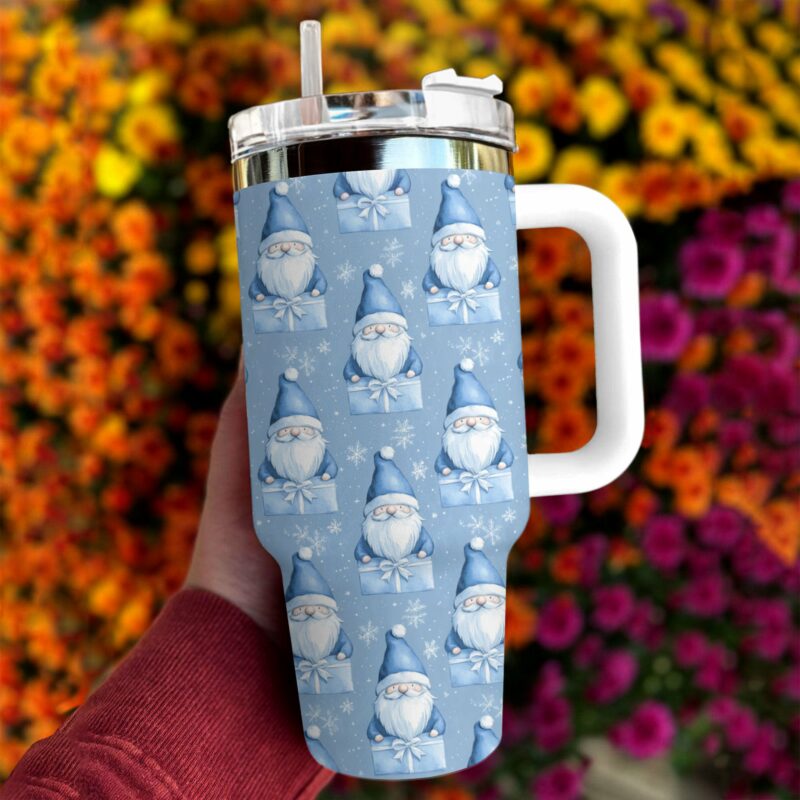 Christmas Gnomes Custom Stanley Quencher 40oz Stainless Steel Tumbler With Handle - Threewoofs - Image 3