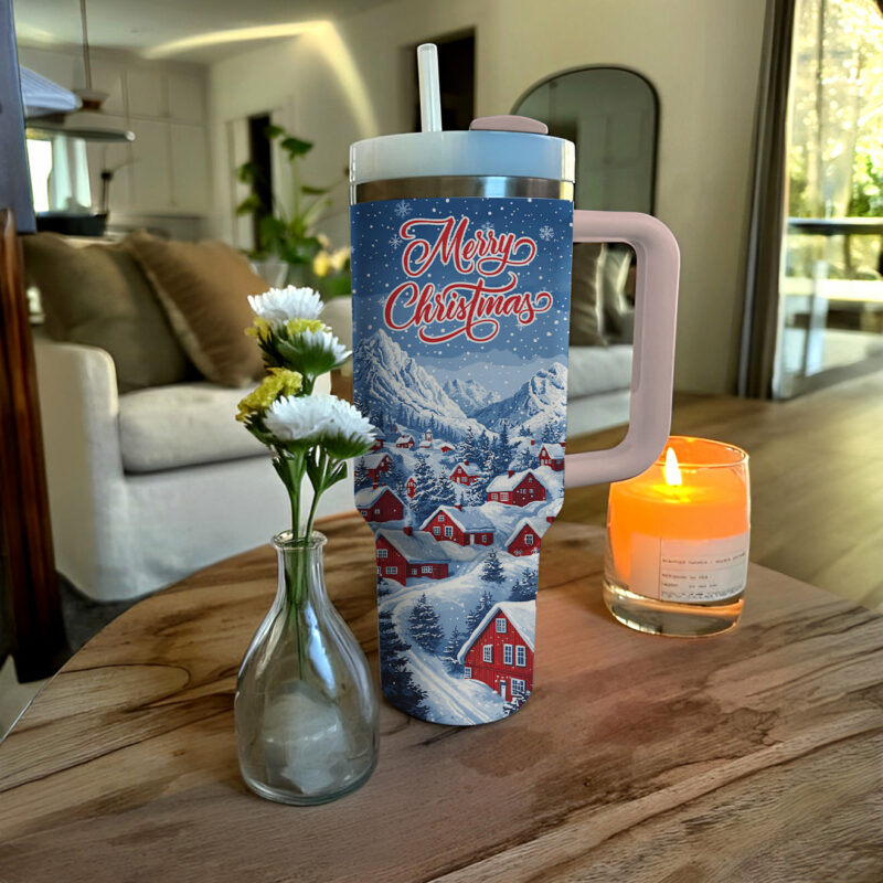 Christmas Land Custom Stanley Quencher 40oz Stainless Steel Tumbler With Handle - Threewoofs - Image 3