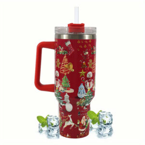 Christmas Pattern Custom Stanley Quencher 40oz Stainless Steel Tumbler With Handle - Threewoofs