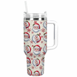 Christmas Santa Claus Custom Stanley Quencher 40oz Stainless Steel Tumbler With Handle - Threewoofs
